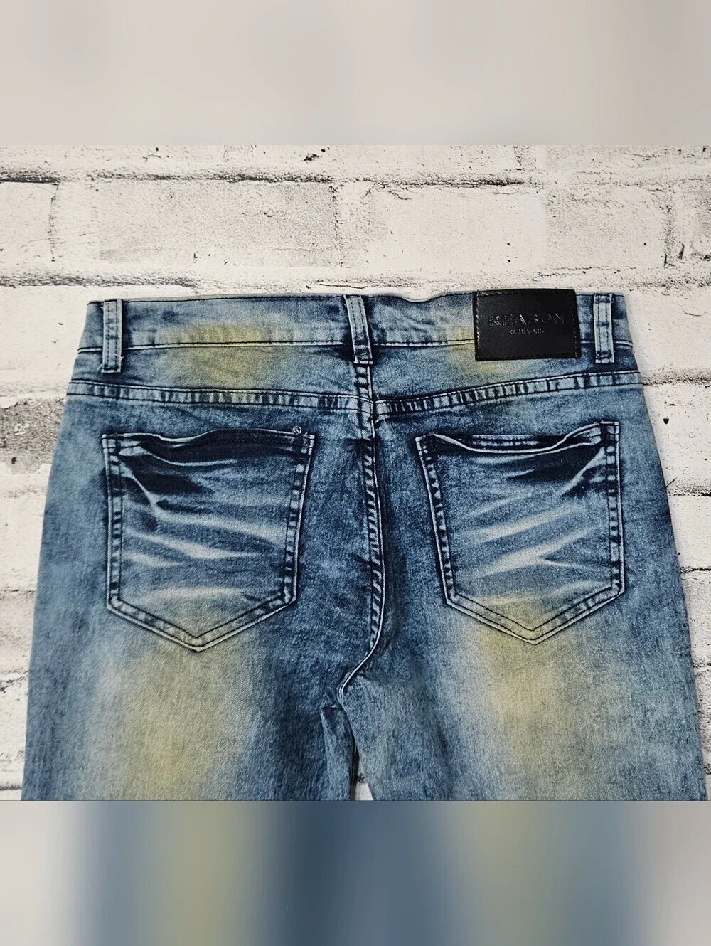 Reason NYC Graphic Patch Moto Jeans Men’s 34 Streetwear Denim